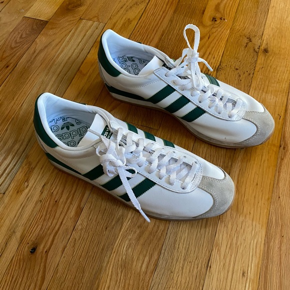 Adidas La Marque Aux 3 Bandes white green shoes sneakers tennis 7.5 men’s - Picture 2 of 2